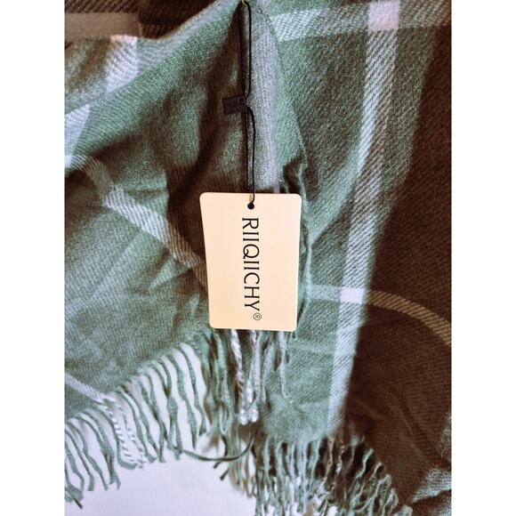 RIIQIICHY Scarf for Women Scarves and Wraps Pashmina Light Green - Picture 2 of 4